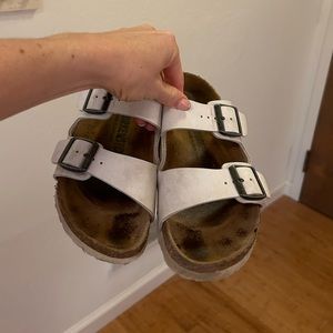 White Arizona Birkenstocks! Worn, but so much life left!